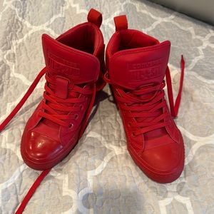 Unisex Converse all star red high tops